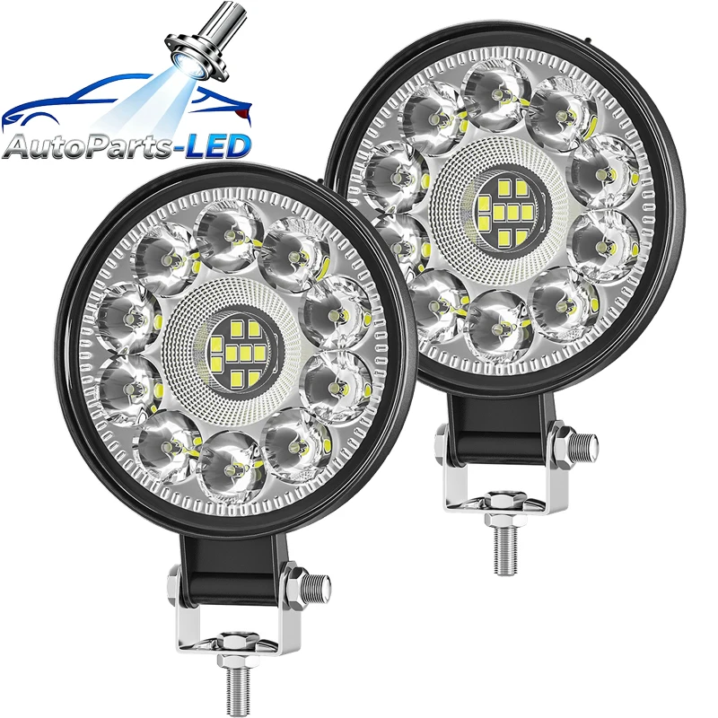 

6Pcs Car LED Work Light Private Model 3 Inch Round 21LED Floodlight Auxiliary Light Off-road Vehicle Modification Light