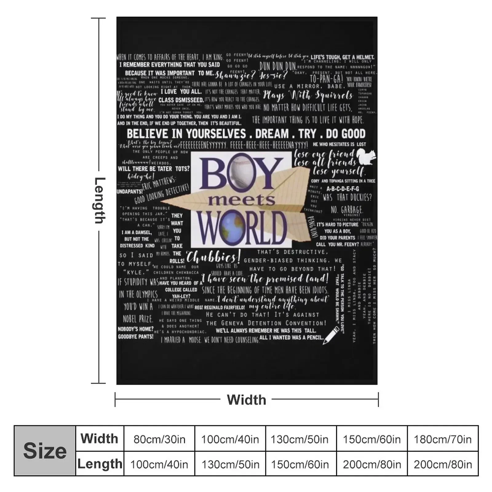 Boy Meets World Memorable Quotes Throw Blanket for babies Blankets For Bed christmas gifts Bed Fashionable Blankets