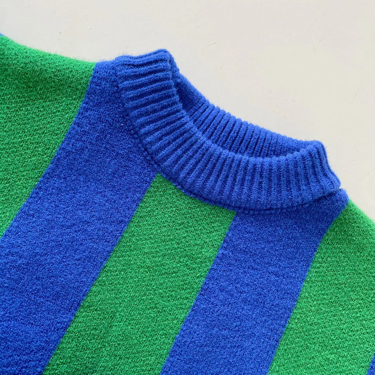 Korean Children\'s Clothing Autumn New Girls Boys Contrast Color Striped Sweater Baby Knitted Suit Brothers and Sisters Matching