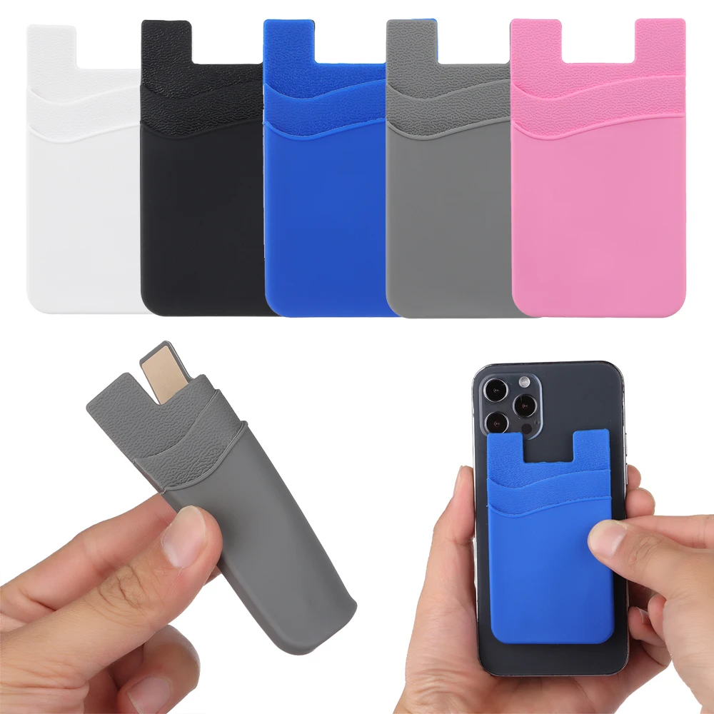 Elastic Silicone Cellphone Accessories Mobile Phone Wallet Wallet Case Credit ID Card Holder Adhesive Pocket Sticker