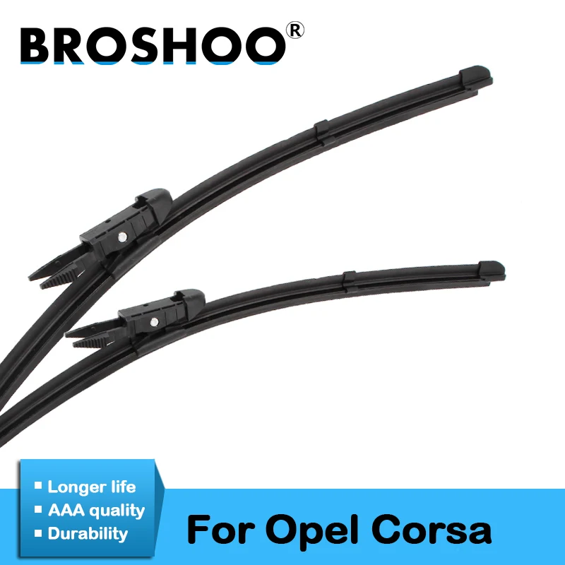 

BROSHOO Car Wiper Blade Rubber For Opel Corsa C/Corsa D/Corsa E Model Year From 2000 To 2018 Fit Standard Hook Arm/Pinch Tab Arm