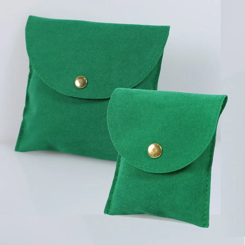 Green Suede Envelope Bags Candy Favor Candle underwear Makeup Hair Packaging Dust Sack Jewelry Logo Velvet Gift Pouch