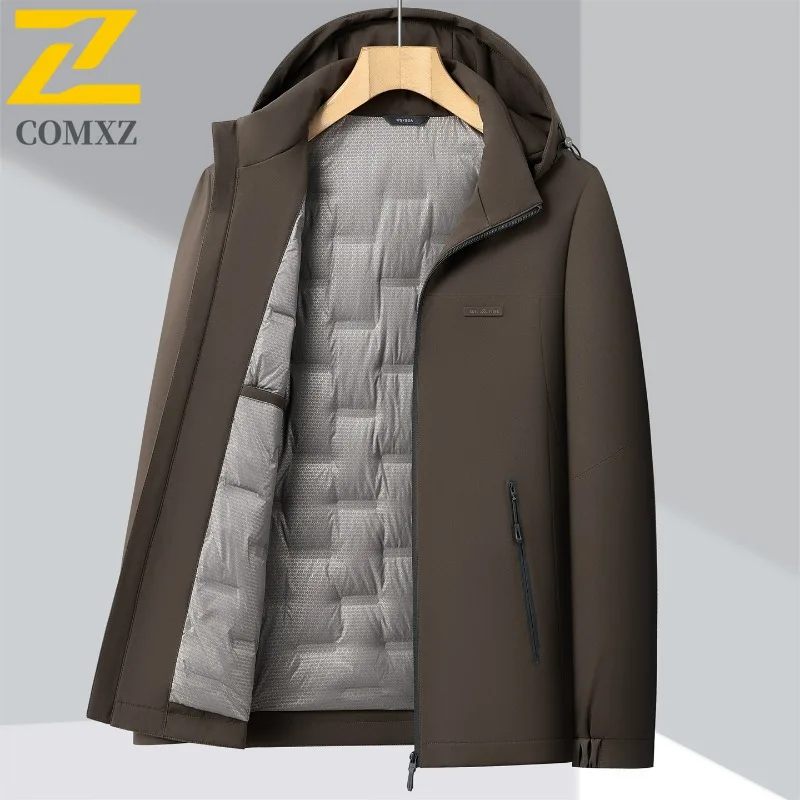 

2025 Fashion Brand Down Jacket Mens Winter Ultra Light Warm White Duck Down Coat High Man Quality Windproof Hooded Puffer Jacket