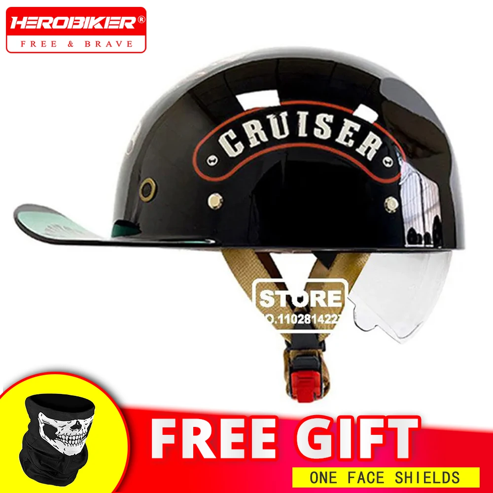 

Motorcycle Helmet Casco Moto Half Helmet DOT Approved Protection Cap Retro Motorcycle Helmet Motorbike Baseball Cap Half Helmet