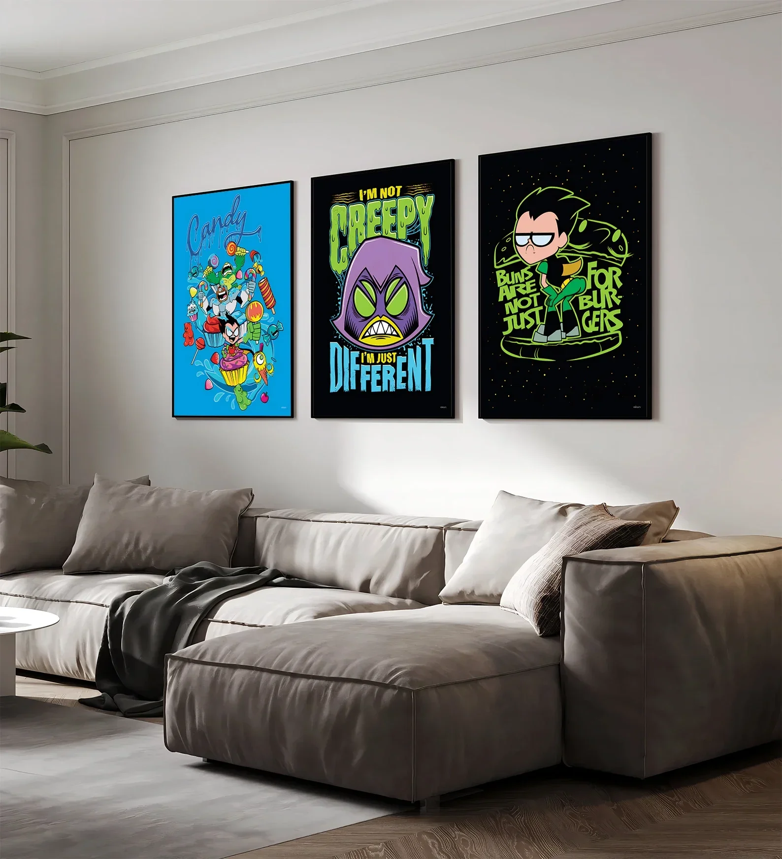 DC Teen Titans GoSelf-adhesive Poster Movie Wallpaper Figures Home Decoration Painting Wall Art Bedroom Cartoons Decor Kid Gift