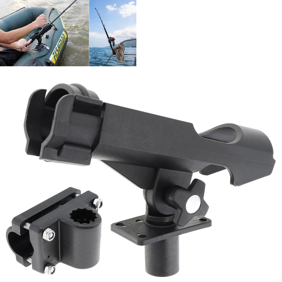 

Stand Bracket Yacht Fishing Tackle Tool 360 Degrees Rotatable Rod Holder for Boat Canoe and Kayak Corrosion Proof