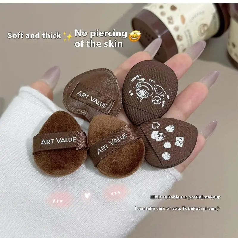 5pc Makeup Puff Set With Storage Box Dry Wet Combined - Soft Cute Cosmetic Sponge Cushion Puff Foundation Makeup Tools Accessory