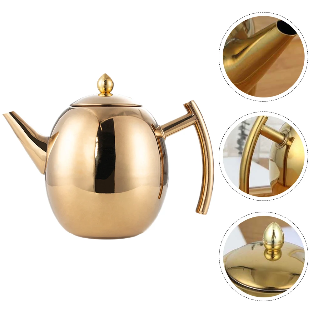 

Stainless Steel Teapot Classic Small Size Light Weight Travel Kettle Home Office Hotel Tearoom Modern Decor Pot Safe