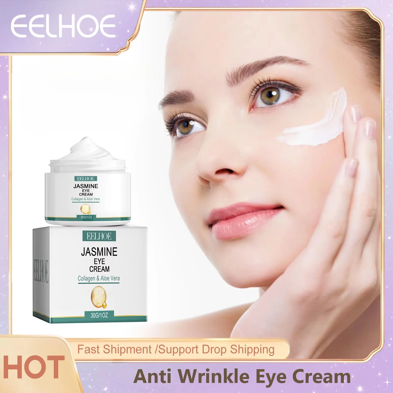 Crema de colágeno para ojos, eliminación de arrugas, hidratante, antiojeras, debajo de las bolsas de los ojos, eliminación de líneas finas, hinchazón, crema reafirmante para los ojos