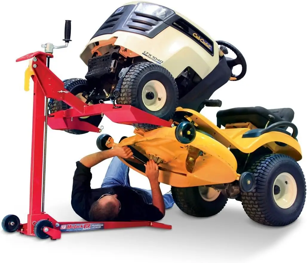 Riding Lawn Mower Lift, 450lb Lifting Capacity, Fits Most Residential  Mowers, Space-Saving Folding, Ideal