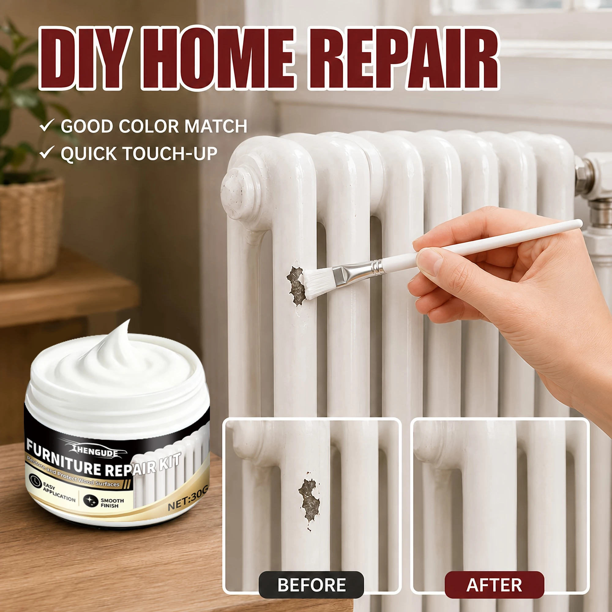 Wood Polishing and Care Wax, Suitable for Furniture, Wooden Surfaces, and Metal Parts, a Wood and Metal Polishing Repair Paste That Helps Restore Natural Shine, Low Residue, Easy to Use view 2