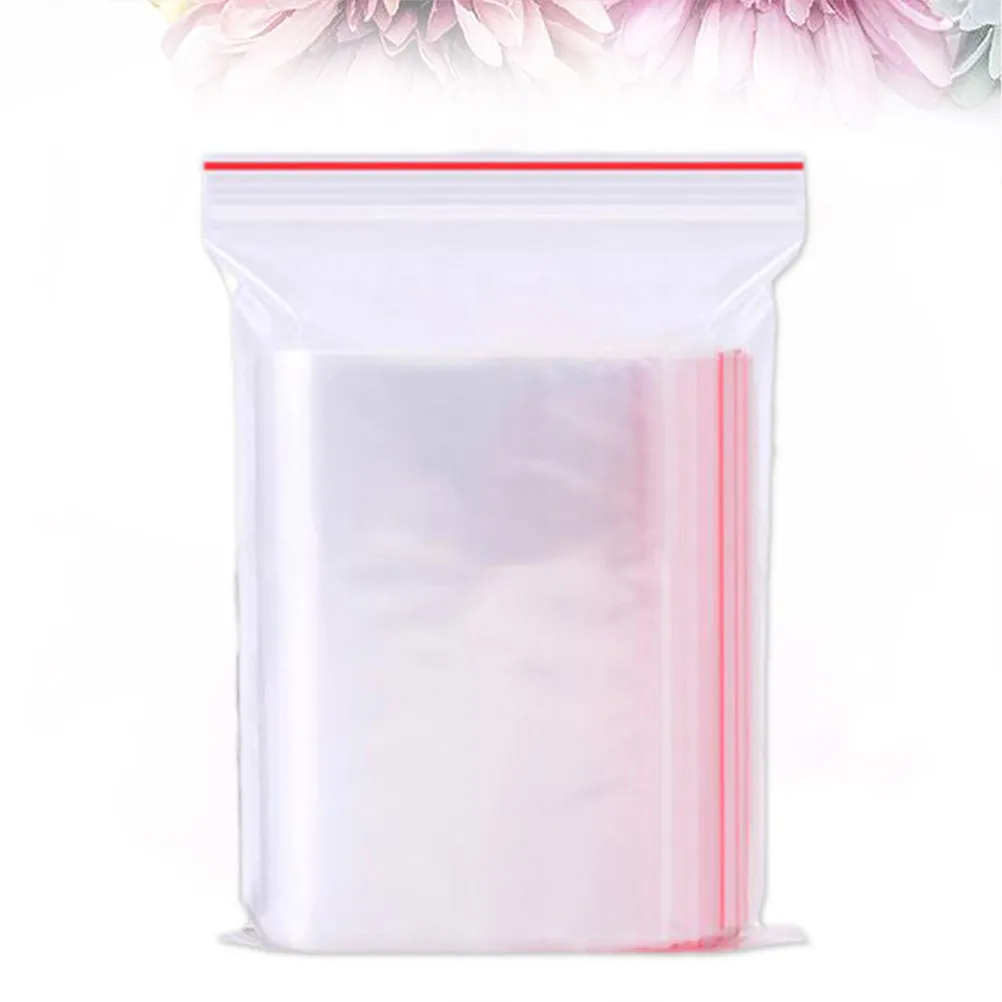 100Pcs Self-Sealing Bags Clear 11x16cm Resealable Plastic Storage Bags for Daily Organizing Beads Buttons Coins Jewelry