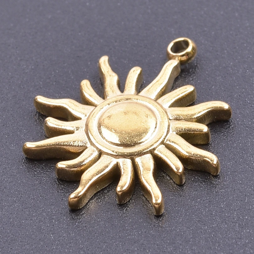 5pcs/Lot Gold Color Multistyle Charm Sun Evil Eye Pendant Vintage Accessories For Women Stainless Steel Charm DIY Jewelry Making