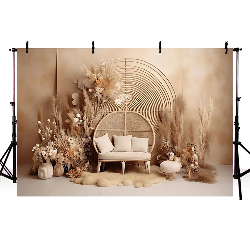 Mehofond Photography Background Boho Floral Pampas Grass Kid Birthday Party Wedding Pregnant Portrait Decor Photo Backdrop Studi