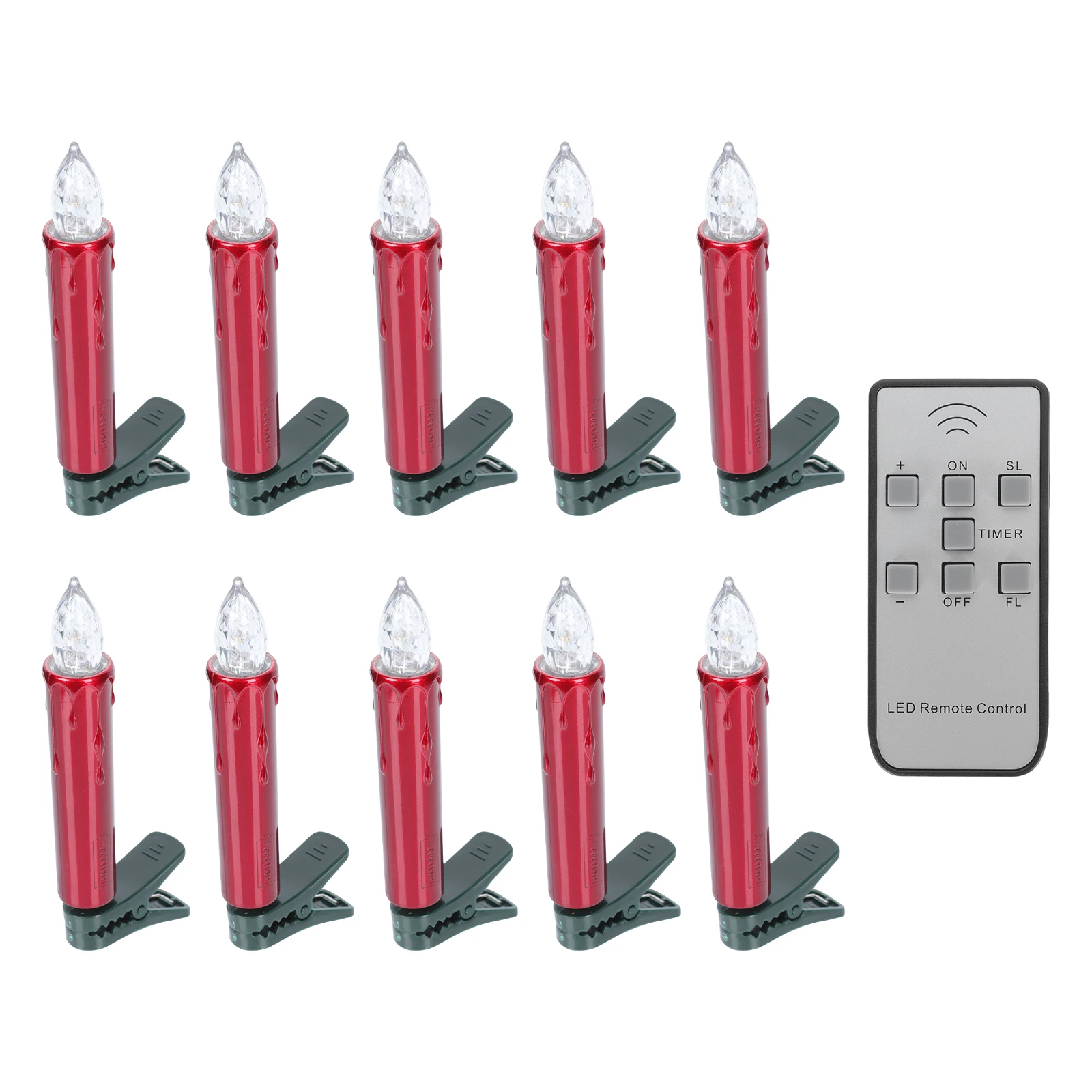 

10pcs Led Lights Red Electronic Candles Shape Light Decorative Festival Lamps Wedding Scene Lamp Remote Controlled