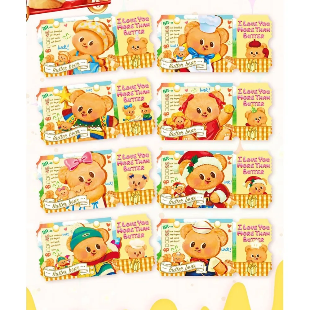 Butter Bear High Quality Exquisite Peripheral Collection Cards Cartoon Cute IP Surprise Co Branded Cards Fashion Trend Toy Gifts