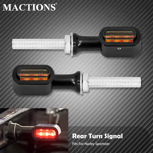 Imagen 1 del producto Mini luz LED trasera E Mark para motocicleta, intermitente de freno, lámpara de carrera para Harley Spotster XL883 Touring Glide Dyna Softail