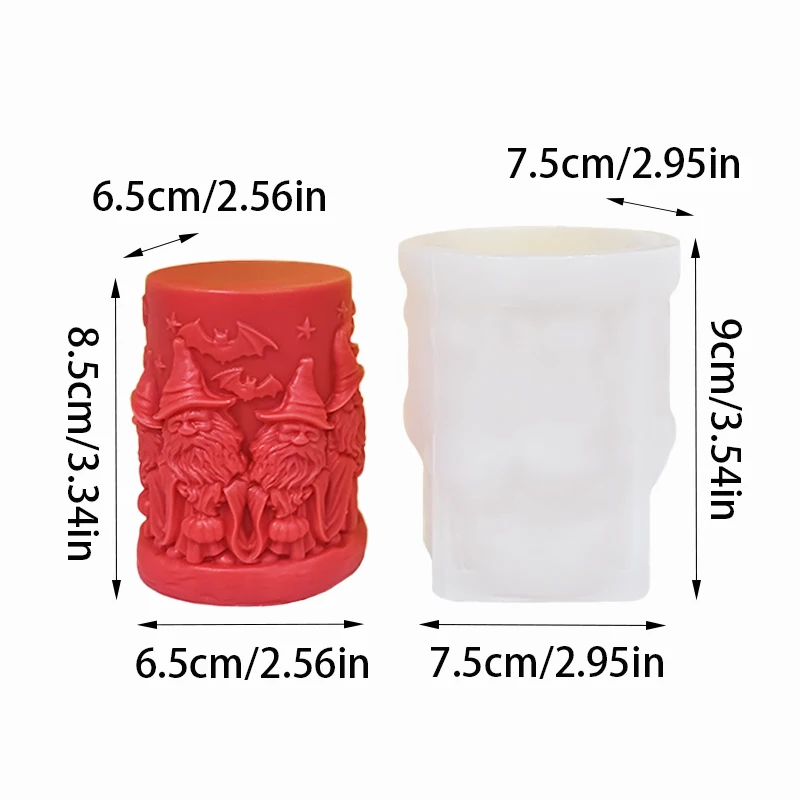 Surrounding the Wizard and Dwarf Silicone Candle Molds, DIY Aromatherapy Pumpkin and Bat Decorations, Handmade Aromatherapy Candles, Creative Gift Making