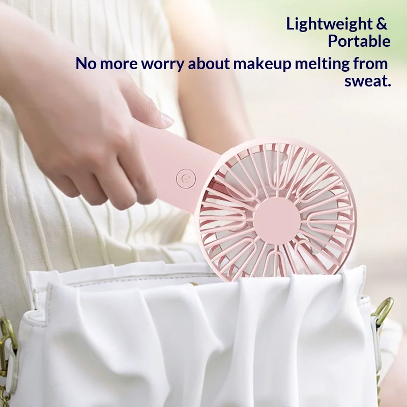 Mini Handheld Fan, 3 In 1 Portable Desk Fan With Stand, Small Usb Rechargeable Fan For Travel Office Home view 4