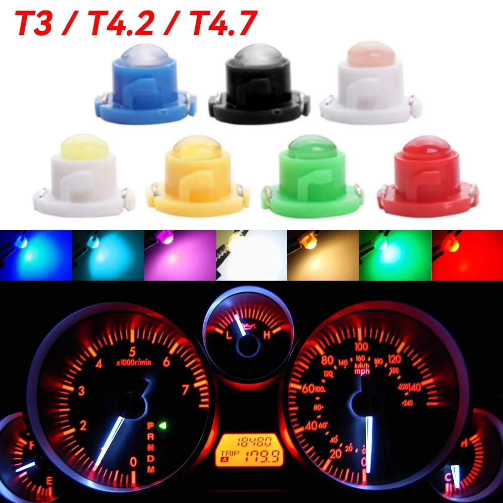 7 Colors T3 T4.2 T4.7 Neo Wedge Led Dashboard Light Bulbs for Car Instrument Cluster Guage Lamp 12V Indicator Bulb Replacement