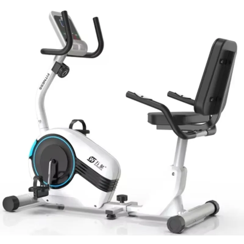 NEW Fitness Equipment Home Exercise Horizontal Magnetic Exercise Bike LCD Monitor (Time Heart Rate) Steel Construction