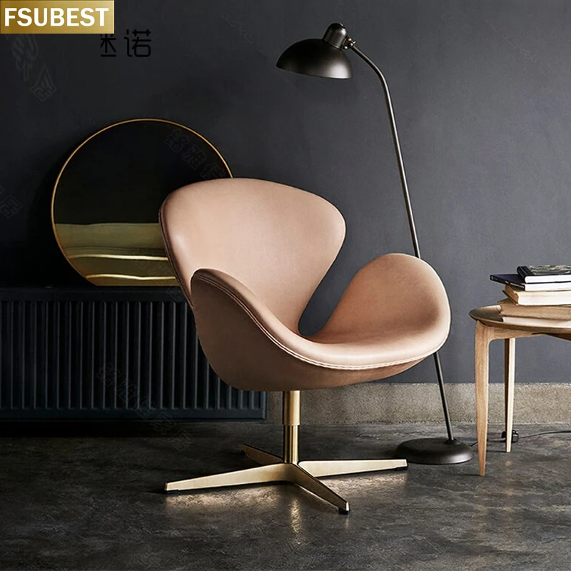 Simple Modern Nordic Leisure Single Chair Office Computer Coffee Shop Clubhouse Sales Negotiation Swan Egg Chair