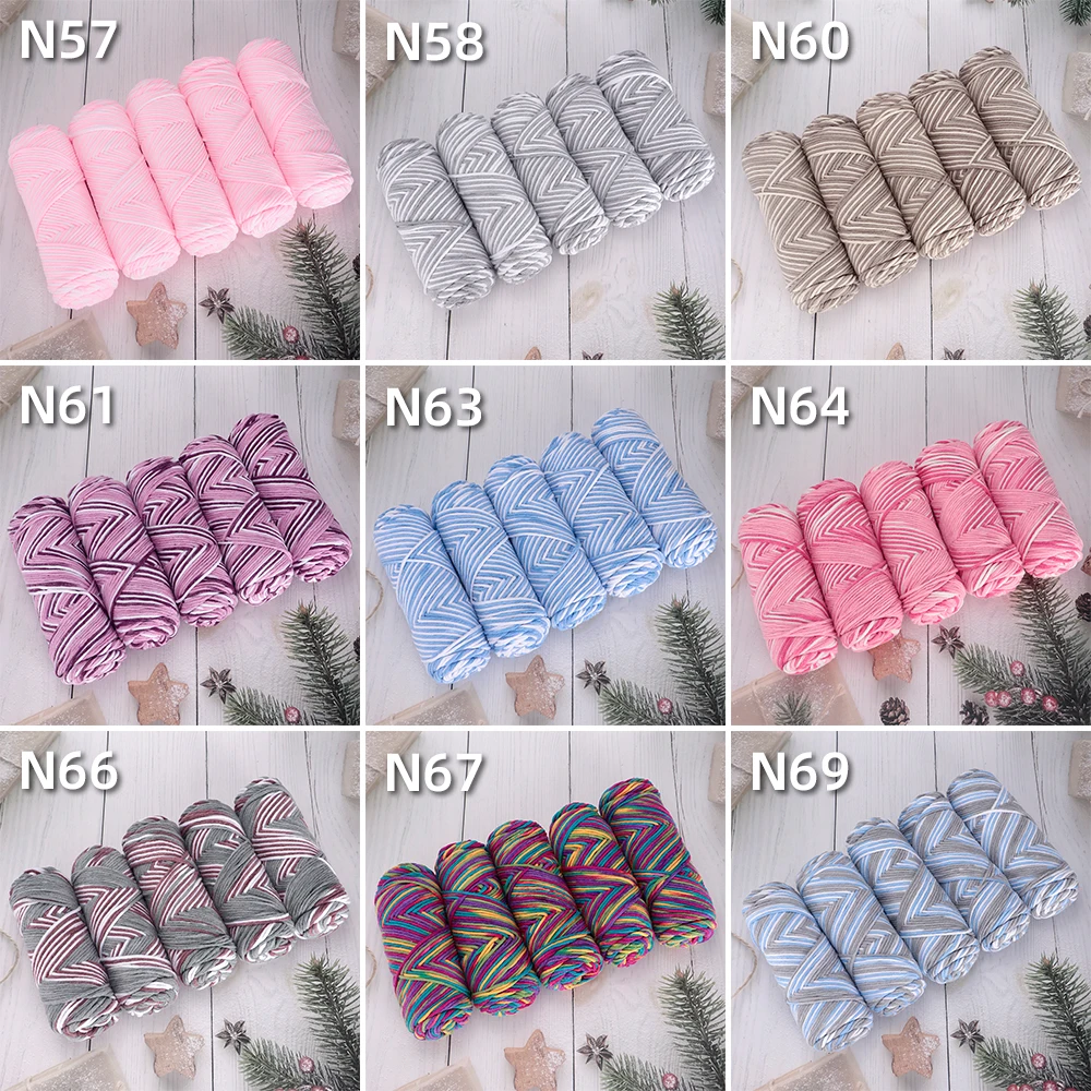 5pcs Gradient Milk Yarn - 500g, Thick Blend for DIY Knitting & Crochet - Ideal for Sweaters, Scarves, and Blankets, Crochet Yarn