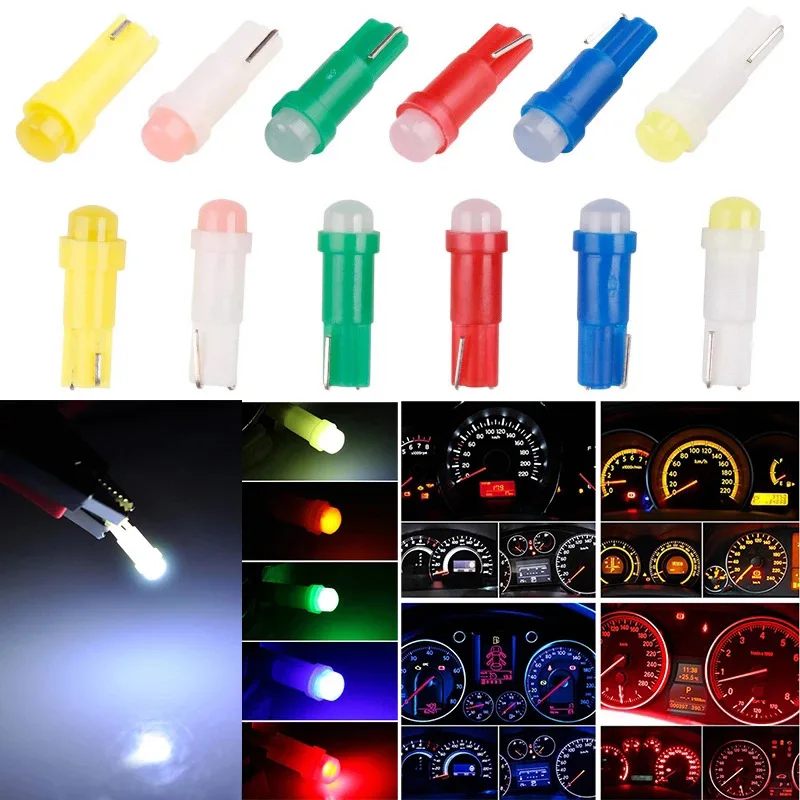 

10Pc T5 COB LED Lights Car Instrument Light Bulb Car Interior Lights Dashboard Lamp Bulb Auto Instrument Lamp Car Accessrioes