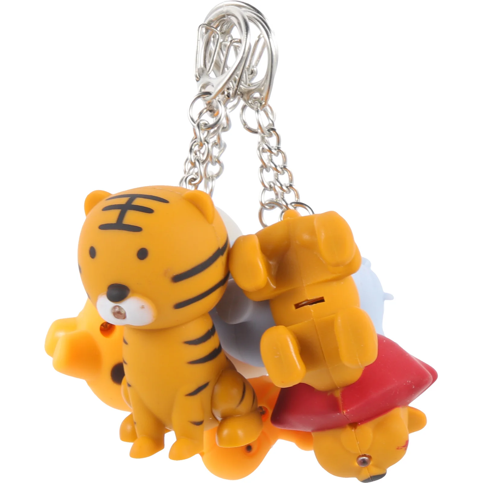 5 قطع من سلاسل المفاتيح المضيئة مع مصباح يدوي على شكل حيوان، حلقات مفاتيح للأطفال، هدية ممتعة لحفلات أعياد الميلاد وحفلات استقبال المولود الجديد #1