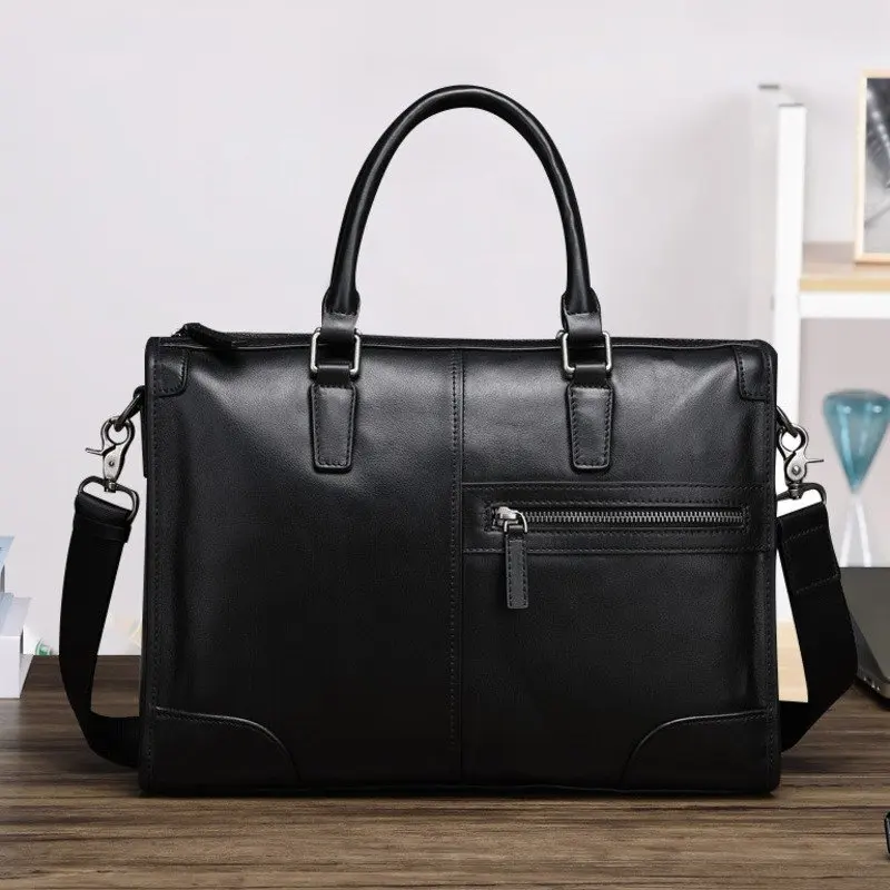 حقائب حقيقية رسول حقيبة يد رجالية حقيبة حاسوب أفقية الطبقة الأولى جلد البقر حقيبة أعمال التنقل حقائب جلدية للرجال