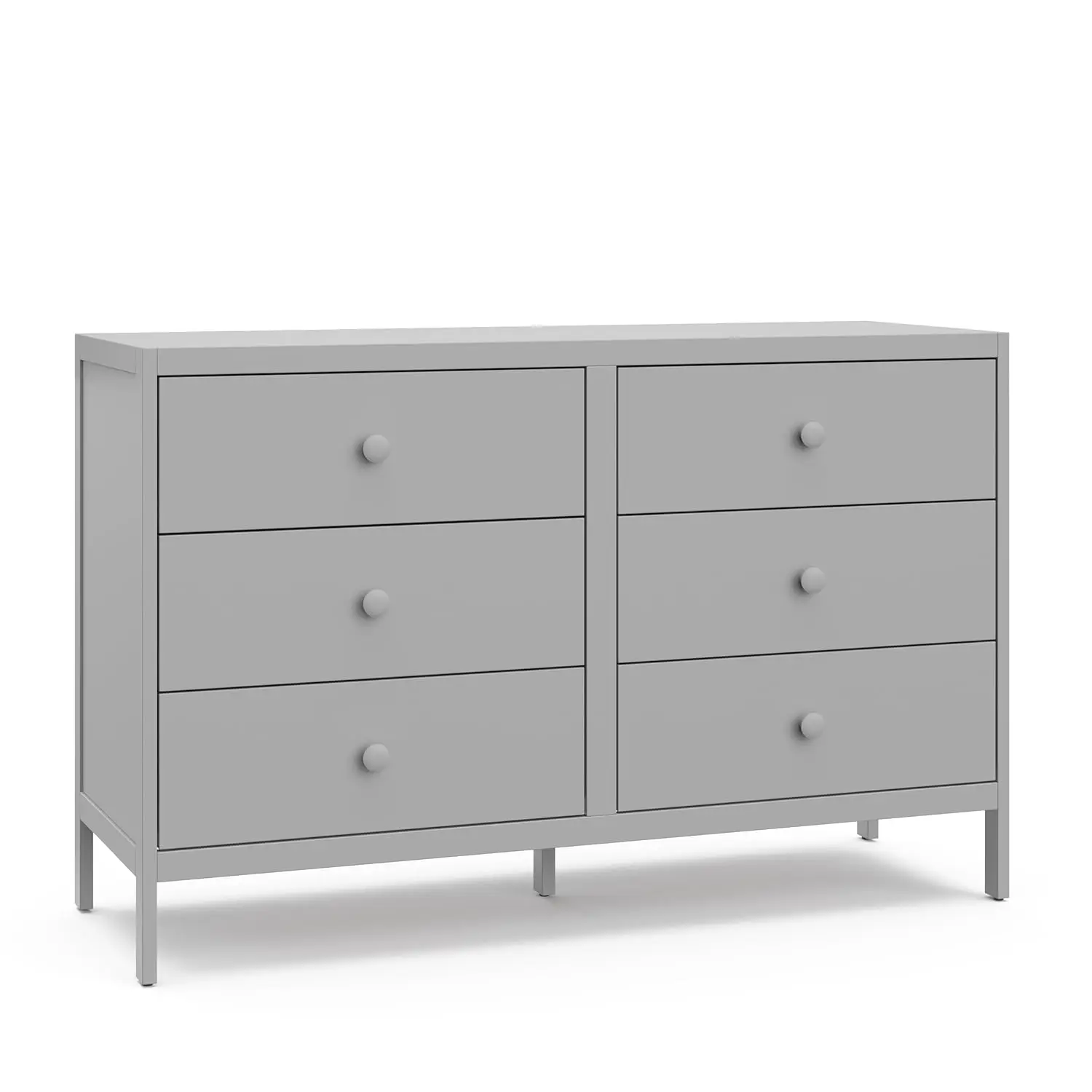 

6 Drawer Dresser (Pebble Gray) - GREENGUARD Gold Certified, Interlocking Drawer System, Dresser Drawer Organizer for Nursery