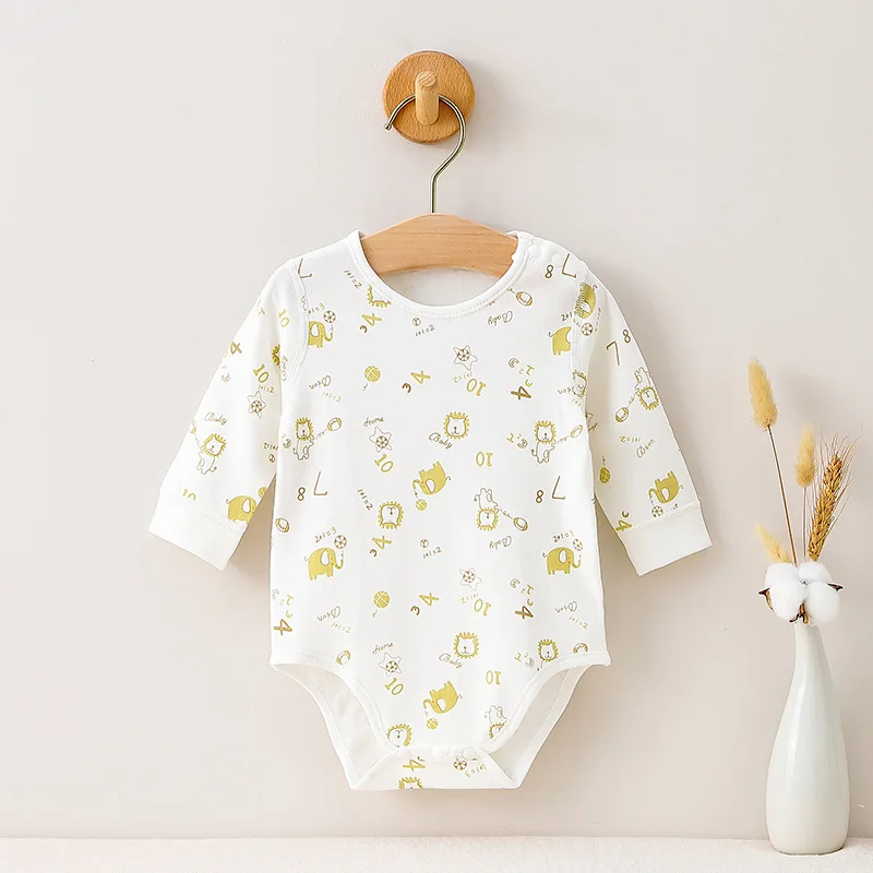 

Треугольный комбинезон для новорожденных от 3 до 6 месяцев, весенне-летняя одежда из чистого хлопка с длинными рукавами