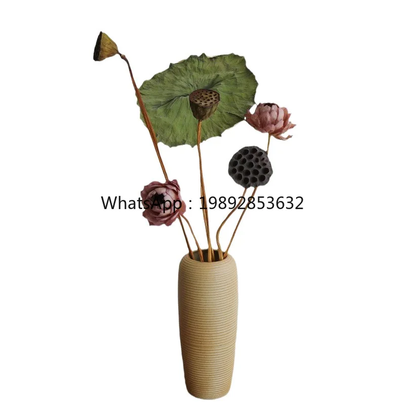 LYY New Chinese Zen Style Flower Arrangement Lotus Pod Lotus Dried Flower Bouquet Living Room Decoration Real Flower