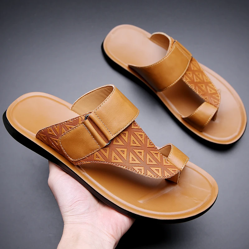 Herren Sommer-Sandalen Atmungsaktive Modische Einfache Zehenfreie Weiche Flache Strandschuhe Bequeme Klassische Pantoffeln-2502 – Detail 6