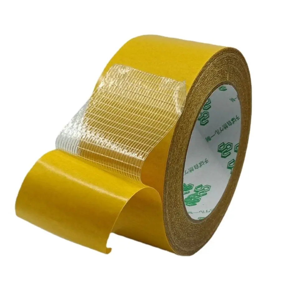 20M Double Sided Tape High Viscosity Grid Fiber Transparent Double Sided Tape Sticky Adhesive Fiber Mesh Tape