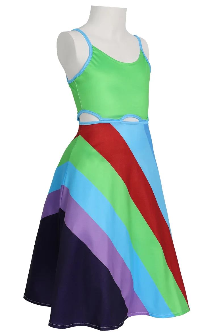 Cosplay für Frauen, inspiriertes Kleid, ausgefallene Kostüme, mehrfarbige Erwachsenenkostüme, Karneval, Halloween-Kostüm – Detail 5