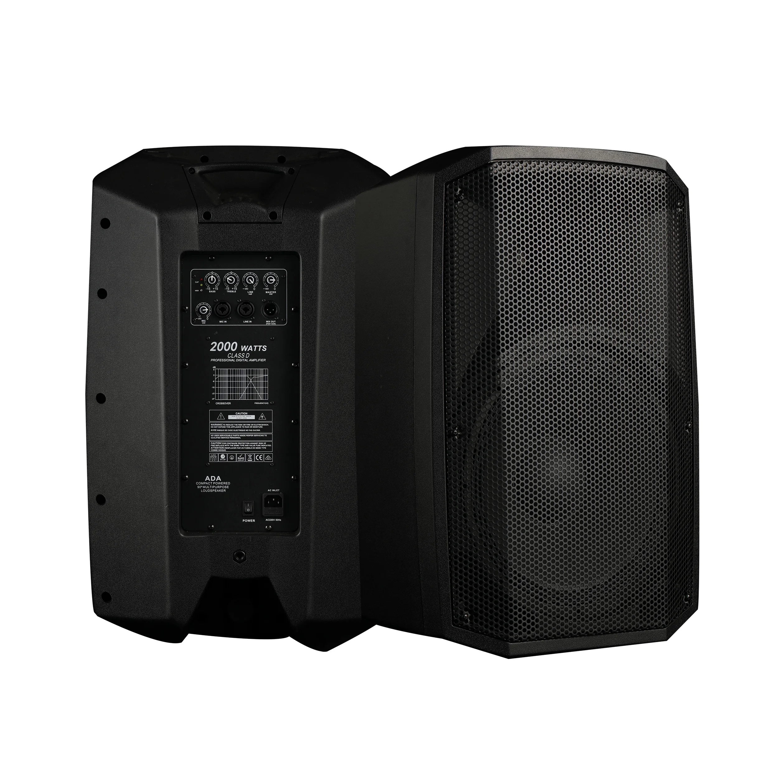 Accuracy Pro Audio CAV15ADA bt party karaoke dj active portable speaker box subwoofers pa amplifier powered 15 inch speakers