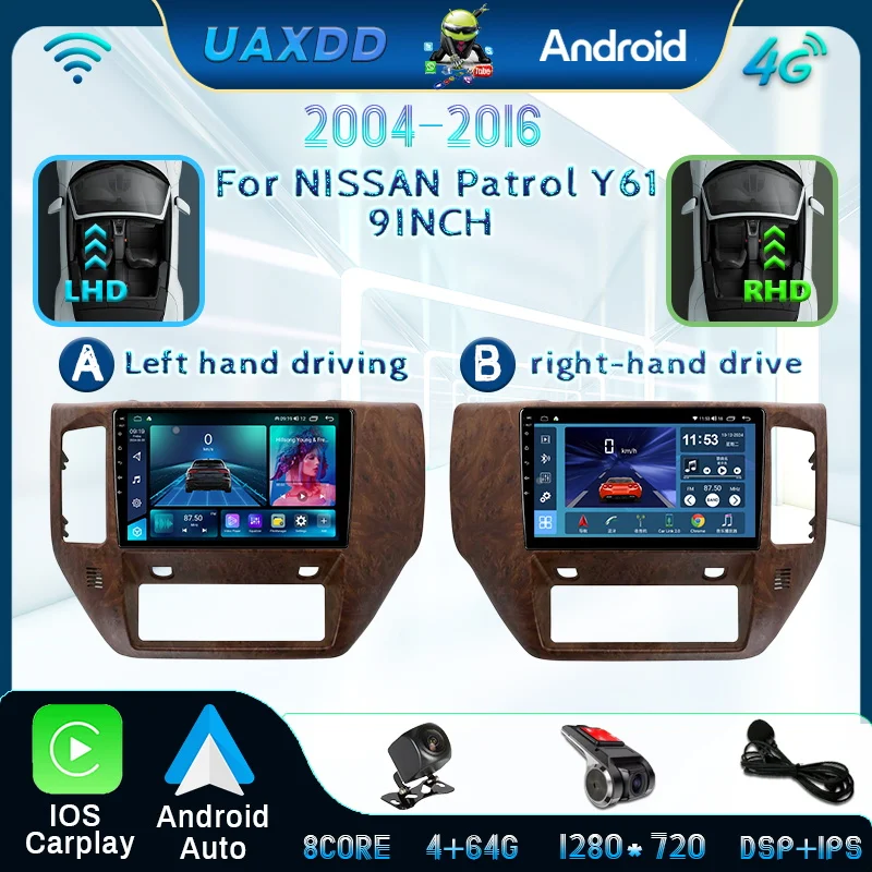 

Android For NISSAN Patrol Y61 2004-2016 Car Radio Multimedia Video Player Navigation GPS Stereo HD screen Speakers Camera 9 inch