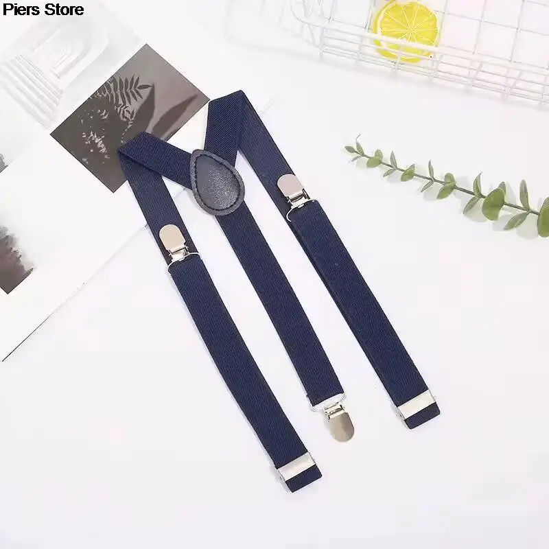 2pcs 2.5 X100cm Elastic Polyester Suspenders Men 3 Clips Vintage Men's Women Suspender Trousers Wedding Suspension for Skirts