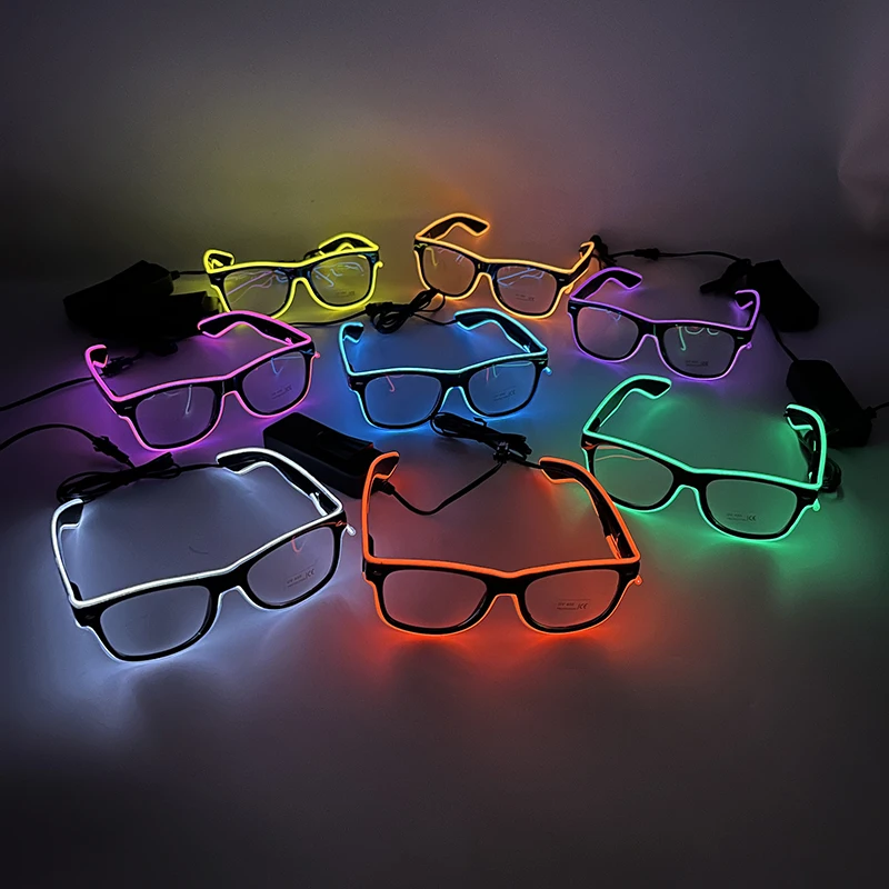 Fashion LED Glowing Sunglasses Luminous Glasses With Light Fluorescent Wedding Party Gafas Props Neon Glasses DJ Bar Supplies