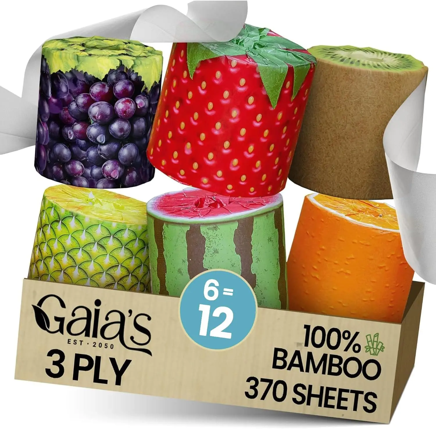 

Premium Soft Bamboo Toilet Paper, 6 Mega Rolls, 3-Ply, Eco-Friendly & Septic Safe