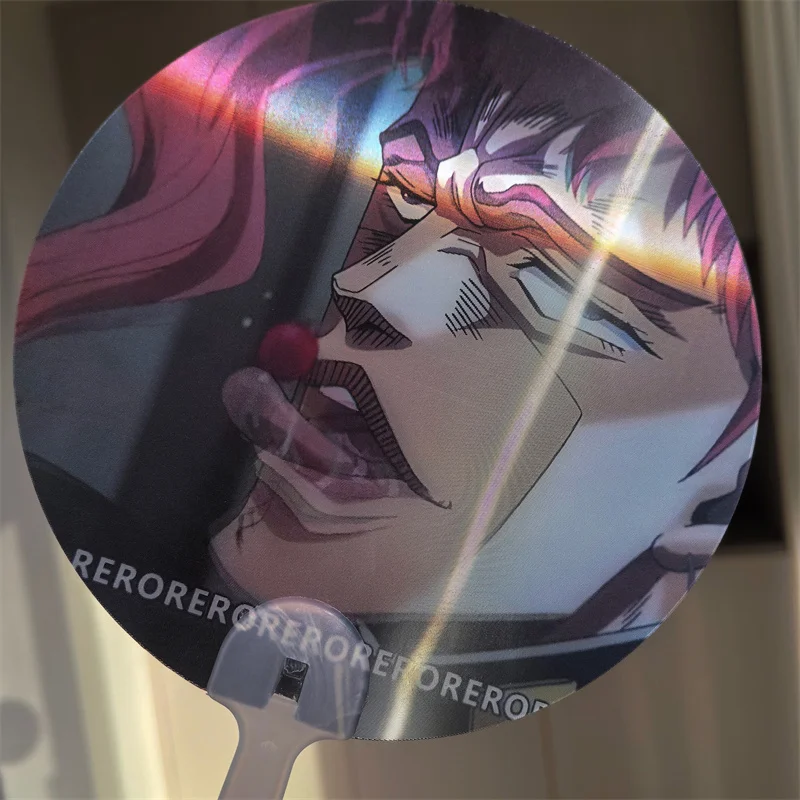 Anime JOJO Kakyoin Noriaki Kirschblüten-Cosplay-Fächer, Unisex Lentikular-Fächer mit beweglicher Hand, Kreatives Accessoire für Cosplay-Partys und Alltag – Detail 4
