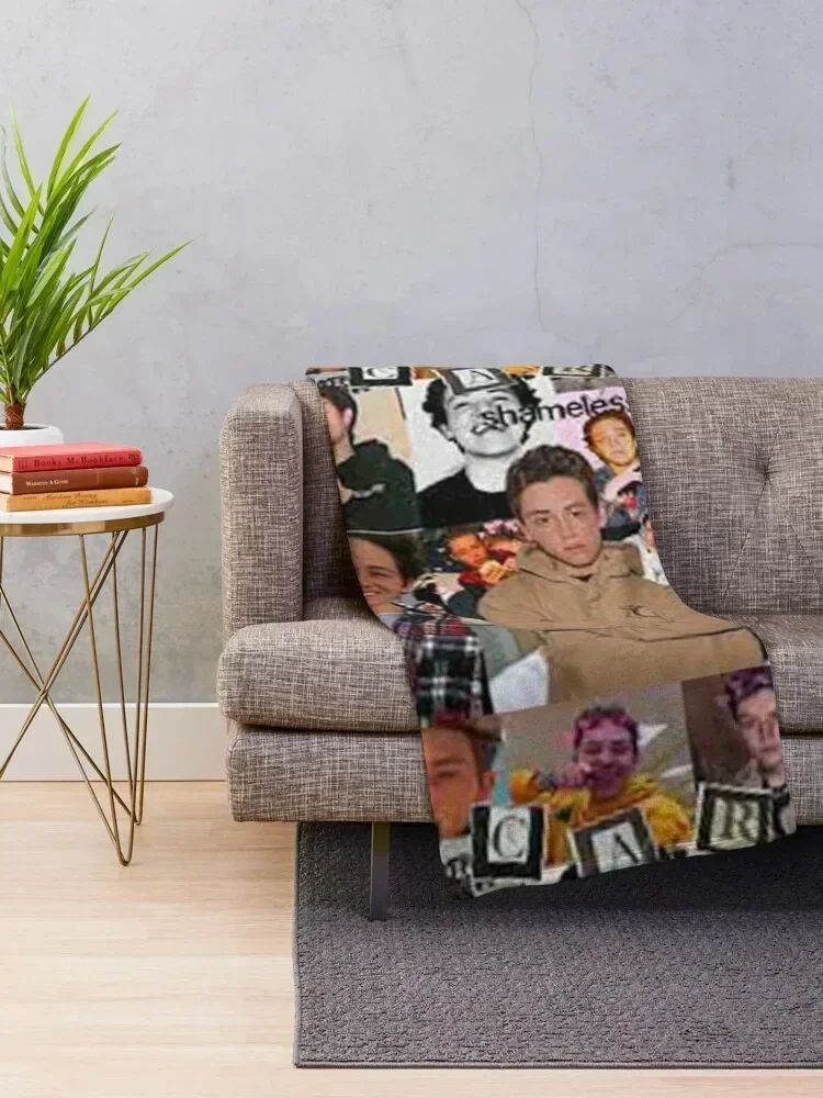 Ethan cutkosky collage Throw Blanket Thins Flannel Fabric Heavy funny gift Blankets