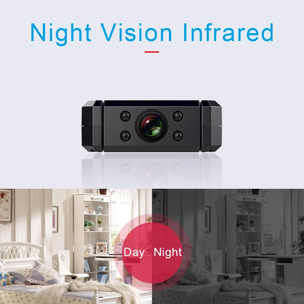 MD90S Mini Camera Full HD 1080P Infrared Night Vision Body Camera Video DVR 180 Degree Rotation Mini Camcorder Sports DV