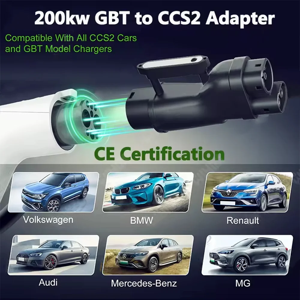 

GB/T to CCS2 Electric Vehicle Charging Adapter 250A 1000V 250KW IP65 Waterproof DC Converter for EV Charging