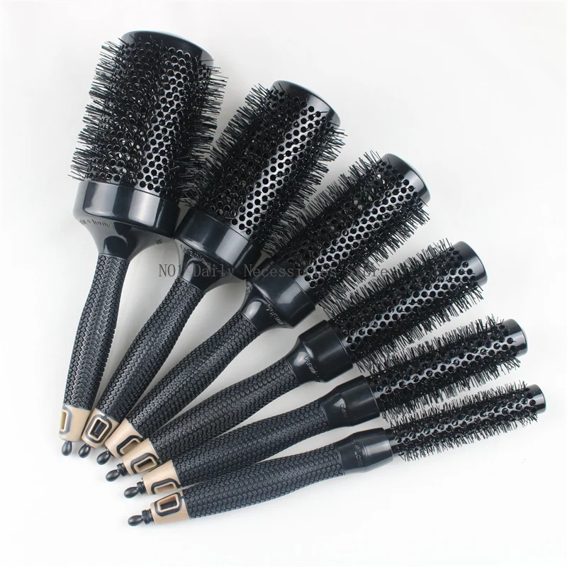 Professional 1/6PCS Black Anti-static Hair Comb High Temperature Round Comb Hair Brush Tangled Hair Comb Hair Styling Tools 2#