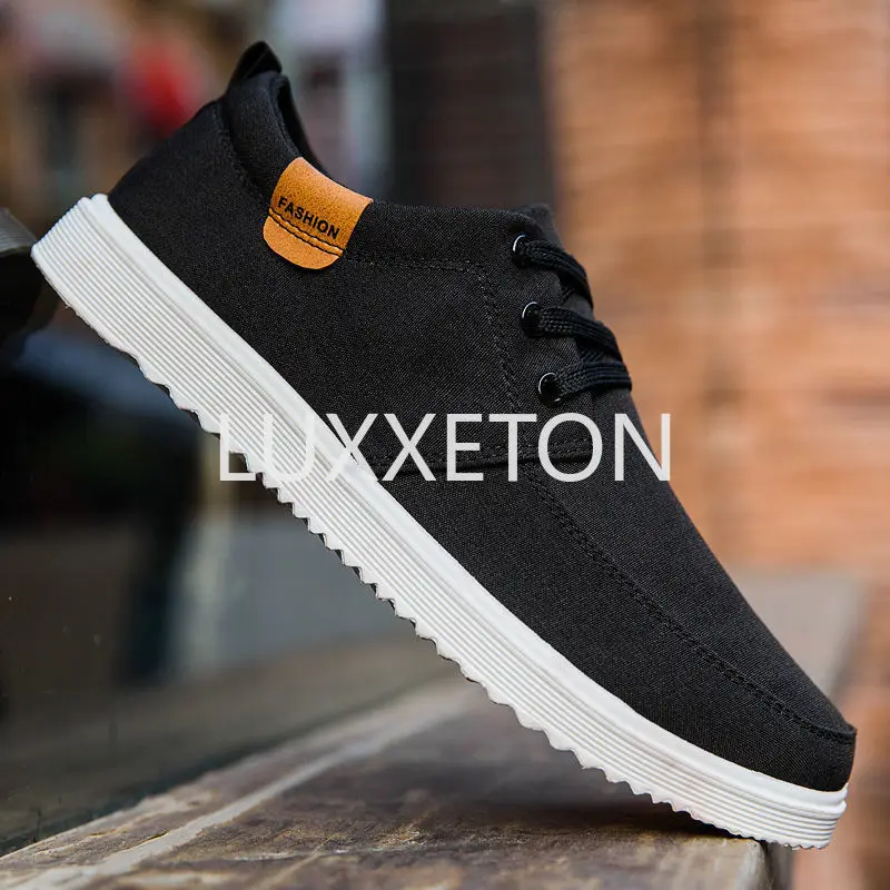 Men Canvas Breathable Vulcanized Shoes Spring New Fashion Lace Up Breathable Casual Non Slip Wear Resistant Sports Shoes