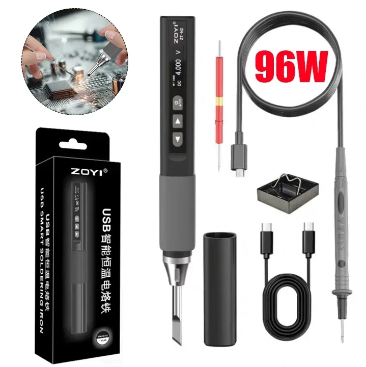 

Умный паяльник 96 Вт, беспроводной USB, сварочная ручка с постоянной температурой, электрик, портативный сварочный инструмент высокой мощности для ремонта