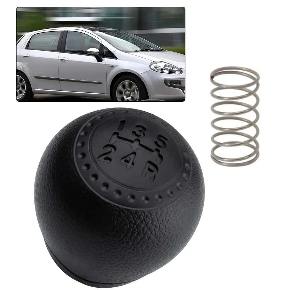 1Pcs 5 Speed Gear Knob With Return Spring For FIAT For Punto For Version 188 1999-2012 Gear Shift Knob Car Accessories Black