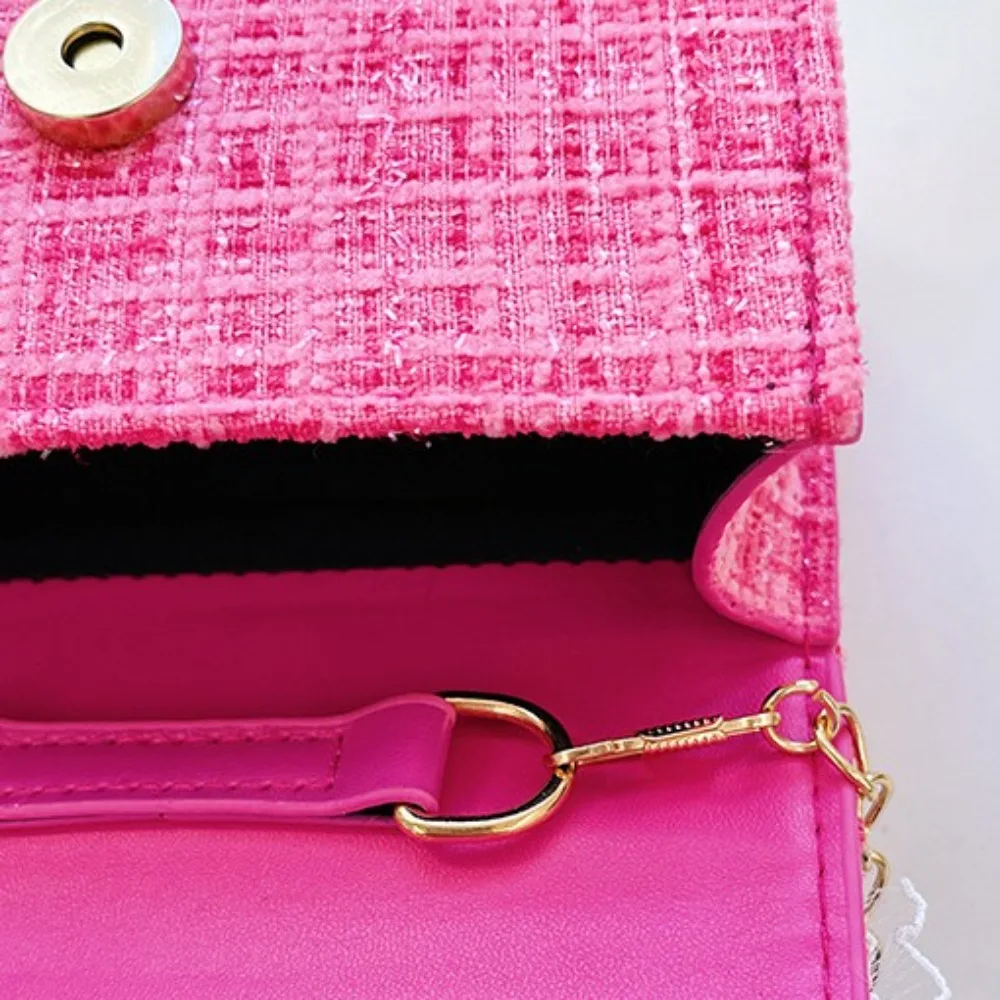 Modische Blumendekoration Kleine Quadratische Tasche mit Perlengriff Koreanischer Stil Umhängetaschen Mini Schultertasche für Kinder – Detail 10